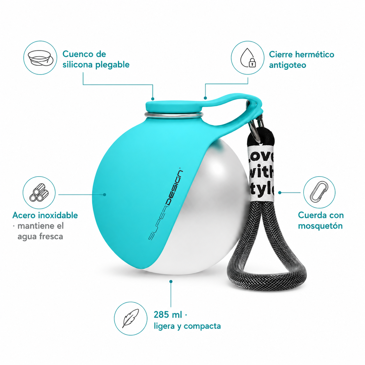 Botella térmica portátil para perros
